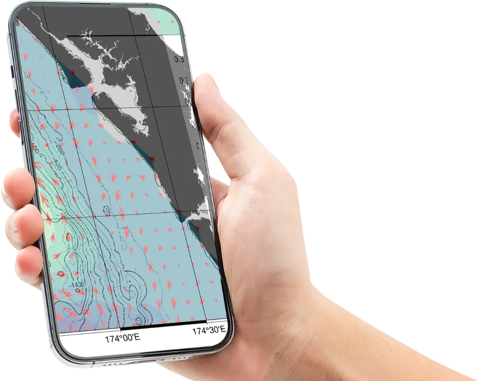 hand holding mobile device with sst chart