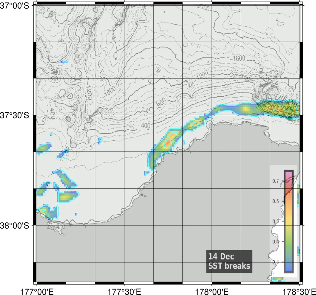 Waihau Bay strong temperature break